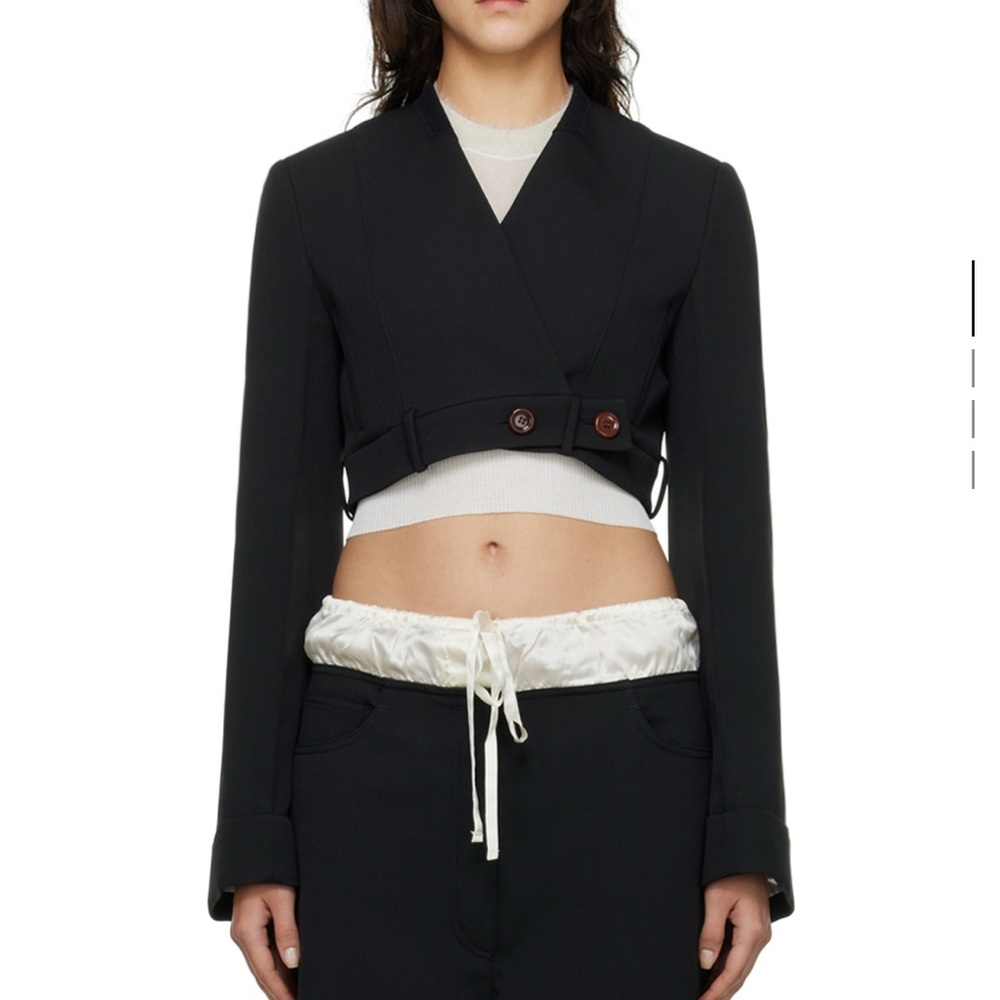 Acne Studio Black cropped suit blazer size 40 Fr